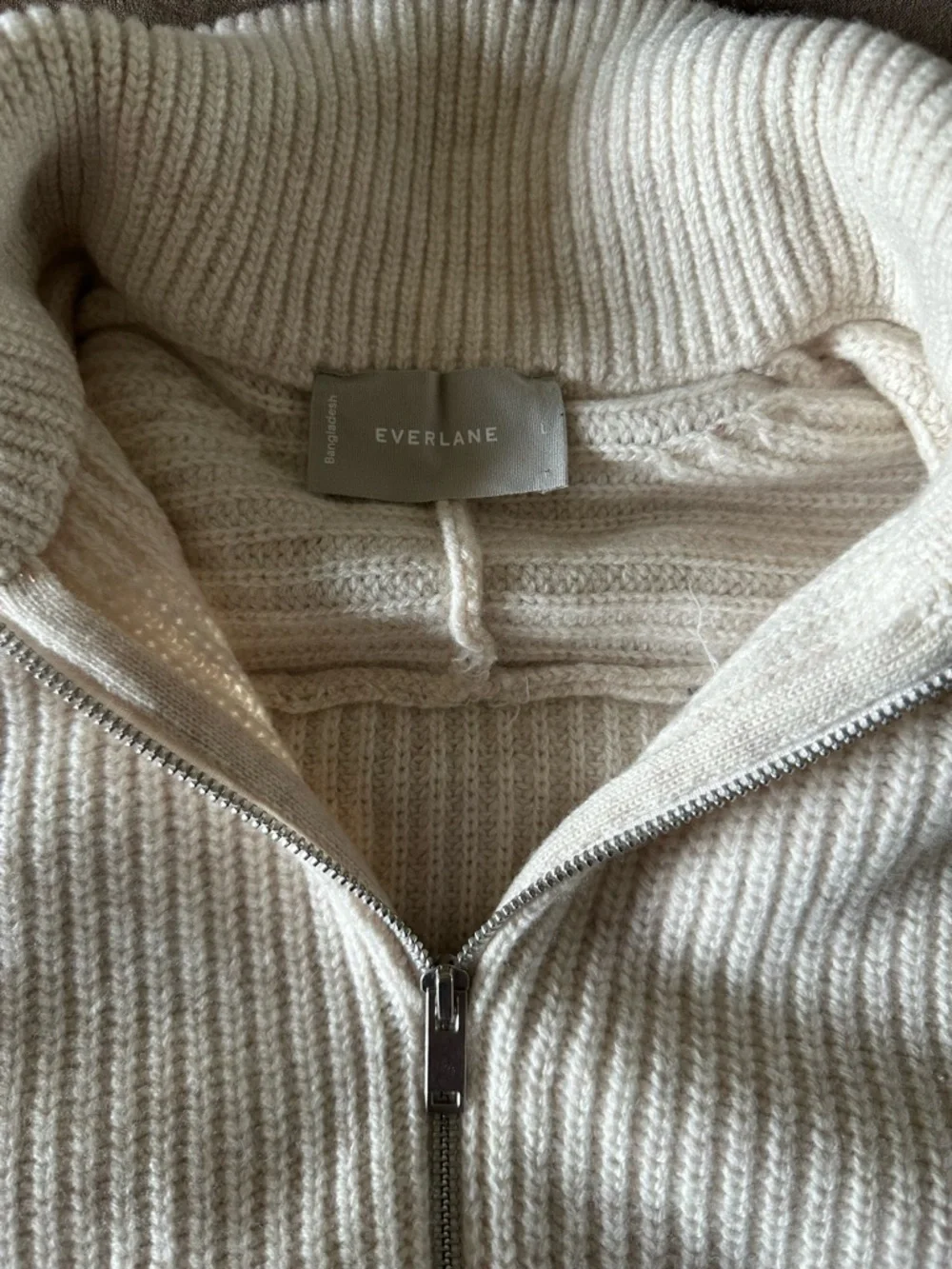 Everlane Half‑Zip Wool Sweater in Light Beige - Picture 4 of 5
